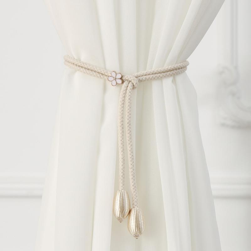 Curtain Tiebacks - Creative Adjustable Oxford Cotton Rope Fasteners, Decorative Window Drape Holders, Practical Home Textile