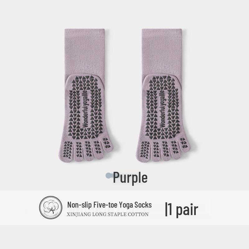 Women's Non-Slip Five-Toe Yoga & Pilates Socks - Professional Cotton Split-Toe Design