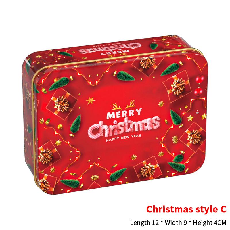 Christmas Transparent Window Tin Box Cookie Candy Tinplate Chocolate Storage Box With Exquisite Lid Christmas Gift Packaging Box