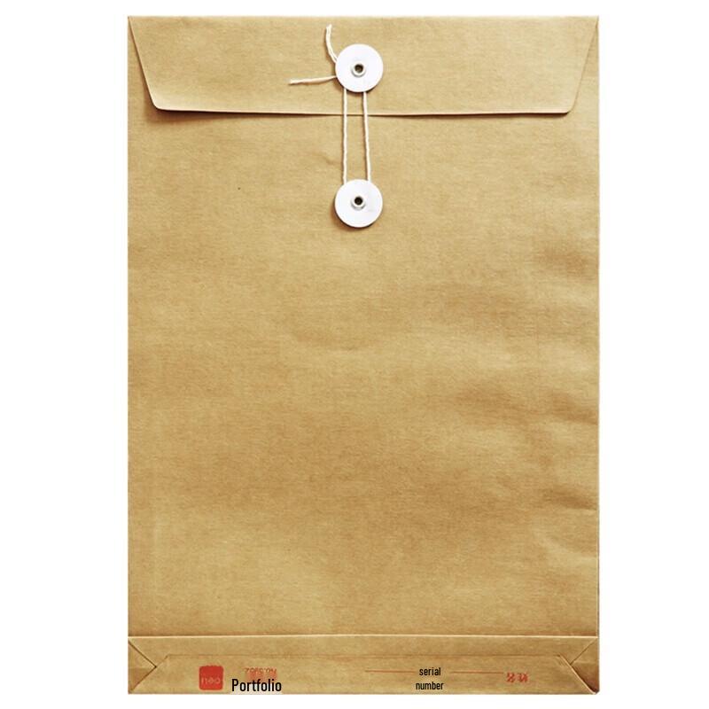 Deli A4 Kraft Paper File Folders with Rope Tie, 10-Pack