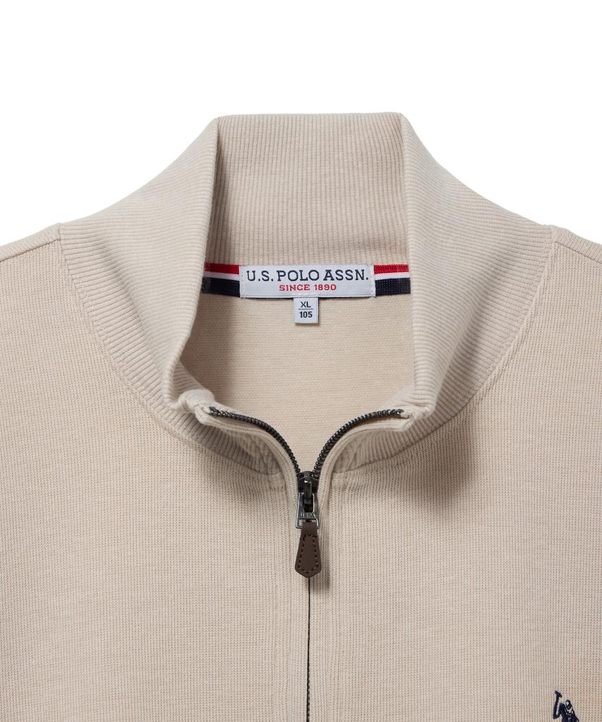 USPOLOASSN French Rib Half Neck_Oatmeal