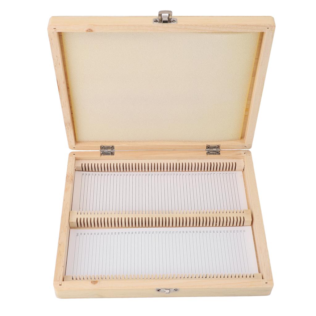 Wooden Microscope Slide Box Holds 100 Slides Microscope Slide Case Holder for Lab Glass Prepare Biological Science Education