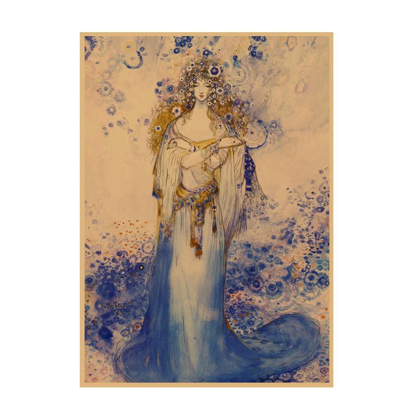 Yoshitaka Amano Retro Japanese Illustration Poster for Bar & Restaurant Wall Decor