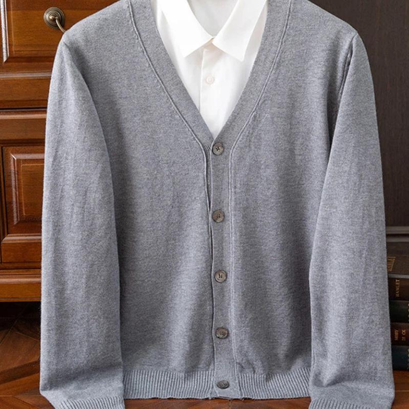 Autumn and Winter V-neck Cardigan Men's Sweater Loose Korean Style Trendy Versatile Sweater Jacket