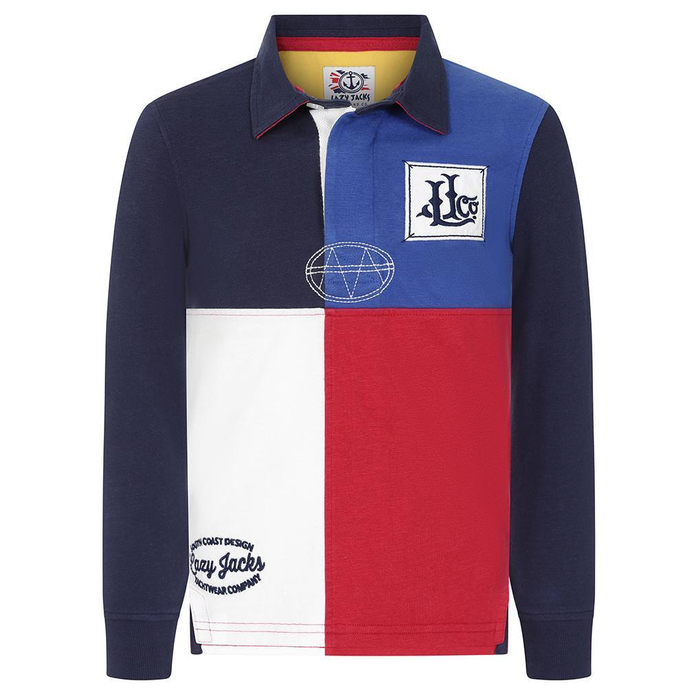 Lazy Jacks Boys Colour Block Rugby Shirt