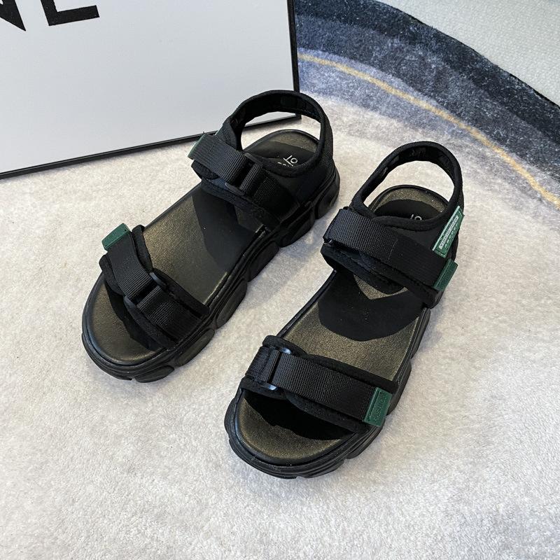 

Женские летние сандалии 2025 новые ins корейская версия прилив студент простые маффины толстая подошва модные универсальные папа женские сандалии 40 чёрный