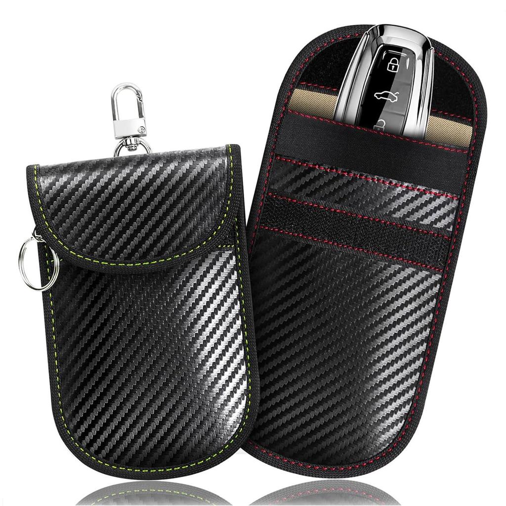 Nouveau boîtier de protection anti-vol pour clé de voiture en fibre de carbone avec blindage RFID