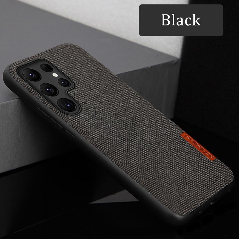 Fabric Canvas Phone Case for Samsung Galaxy S21 S22 S23 Ultra S23 Plus A54 A55 5G 360 Full Protective Back Cover