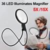 Rechargeable Reading Magnifying Glass 36 LED Full Book Page Magnifier  Book Reading