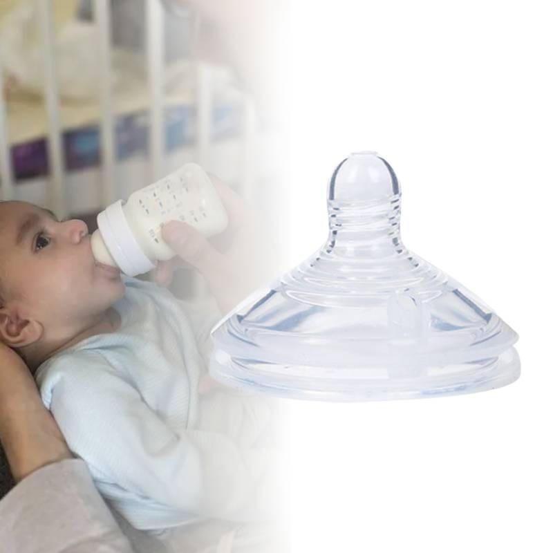 Food Grade Silicone Baby Bottle Nipple Wide Neck Clear Medium