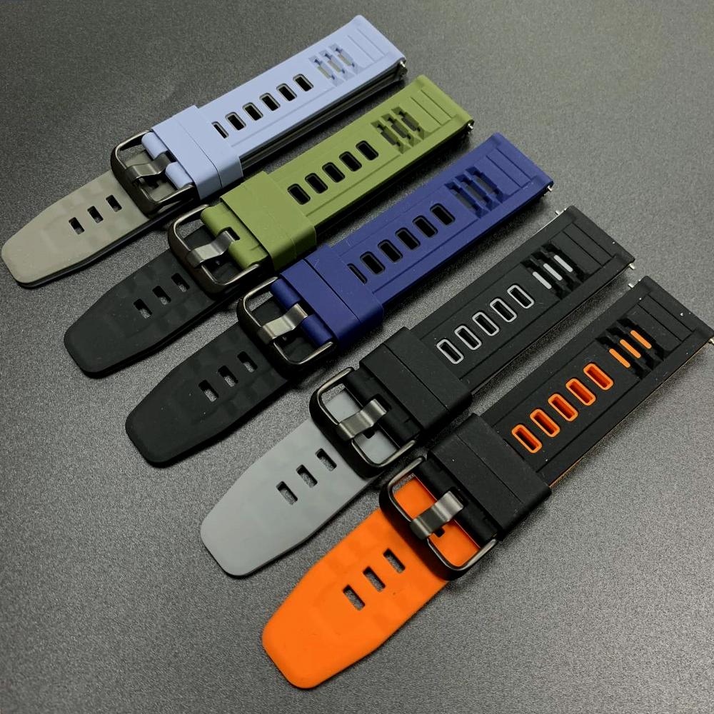 22mm Silicone Strap For Huawei Watch 5 4/GT6 Pro GT 6 5 4 3 46mm Replace Band For Amazfit Bip 6 5/BALANCE 2 GTR4 Sports Bracelet