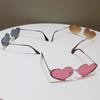 European and American Personalized Metal Fashion Heart-Shaped Glasses Sweet and Cute Women's Love Sunglasses
