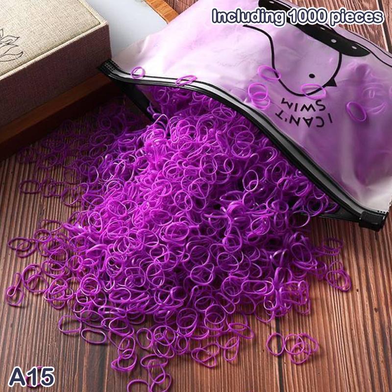 1000 Pieces Candy Color Children'S Hair Rubber Bands Kids Disposable Color Hair Band For Baby Girls No Hair Damage Headwear