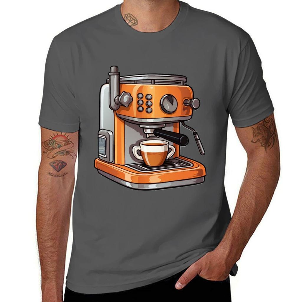 Espresso Machine Tshirt Nonshrink Basic Cotton Tshirt