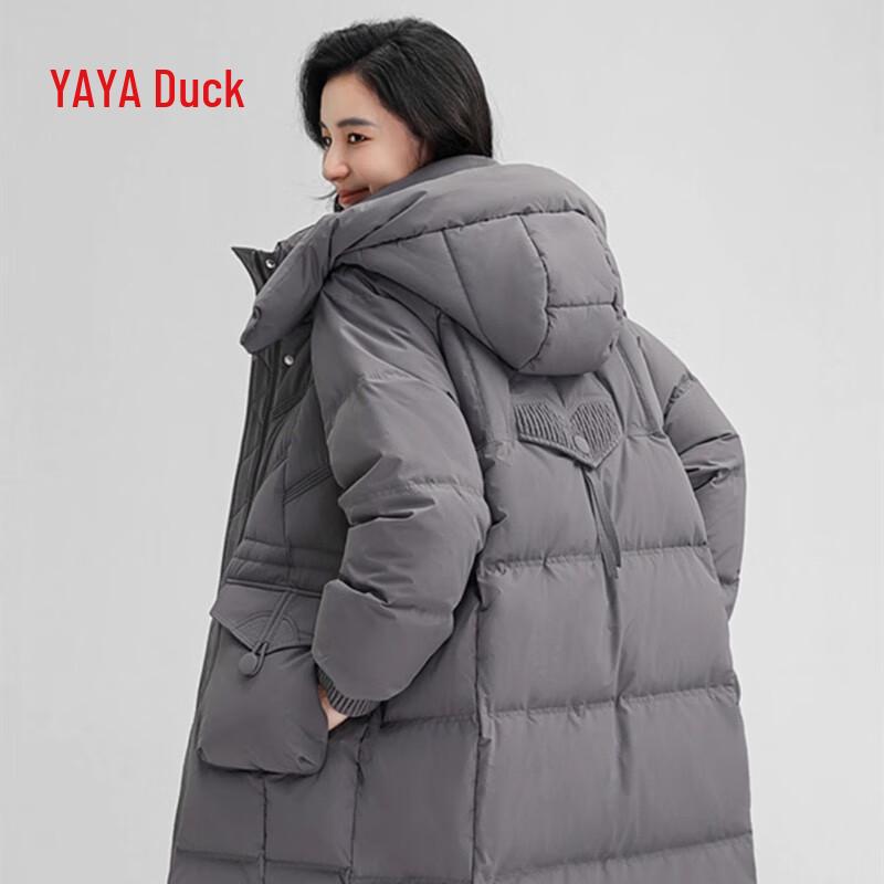 YAYA 2024 Women's Long Hooded Down Jacket