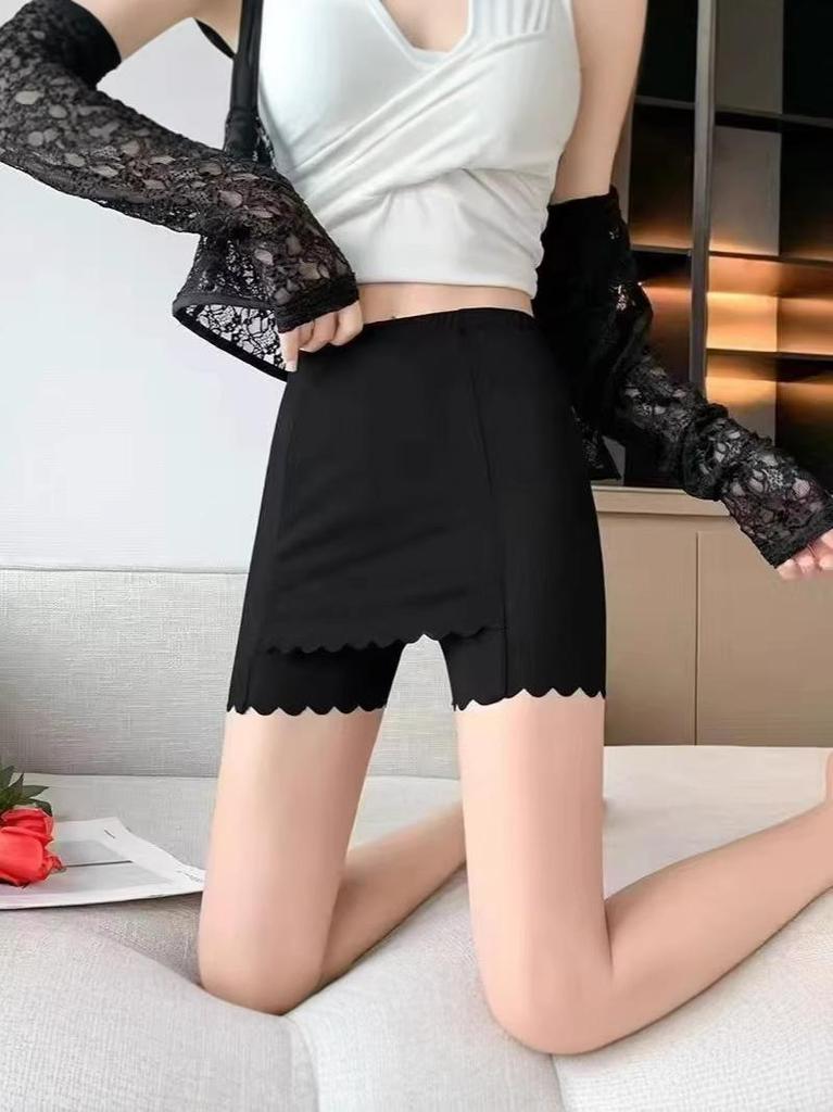 Pantaloni de siguranță pentru femei din mătase de gheață: Colanți Fără Cusături, Pregătiți pentru Vară, Anti-Expunere, cu Funcție de Strângere Abdominală