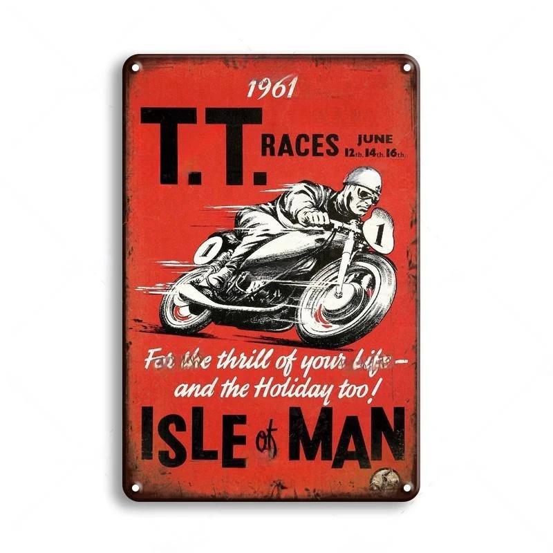 Vintage Motocykl Dekorativní Kovová Deska Plakát Rezavá Ošuntělá Plechová Značka Garáž Bar Nástěnná Dekorace Řemesla Plaketa Plechové Značky