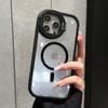 Camera Lens Protection Flip Bracket Stand For Magsafe Magnetic Case for iPhone 15 11 12 13 14 16 Pro Max Plus Transparent Cover