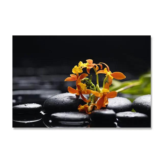 ZEN Poster Stone Bamboo Water Drops Green Leaf Still Life Meditation Wall Art Picture Canvas HD Print Buddha Home Decor Painting