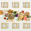 6pcs 12Inch Mirror Gold Decorative Charger Plates, Elegant Square Dinner Plates for Wedding, Party, Festive Dining Table Setting