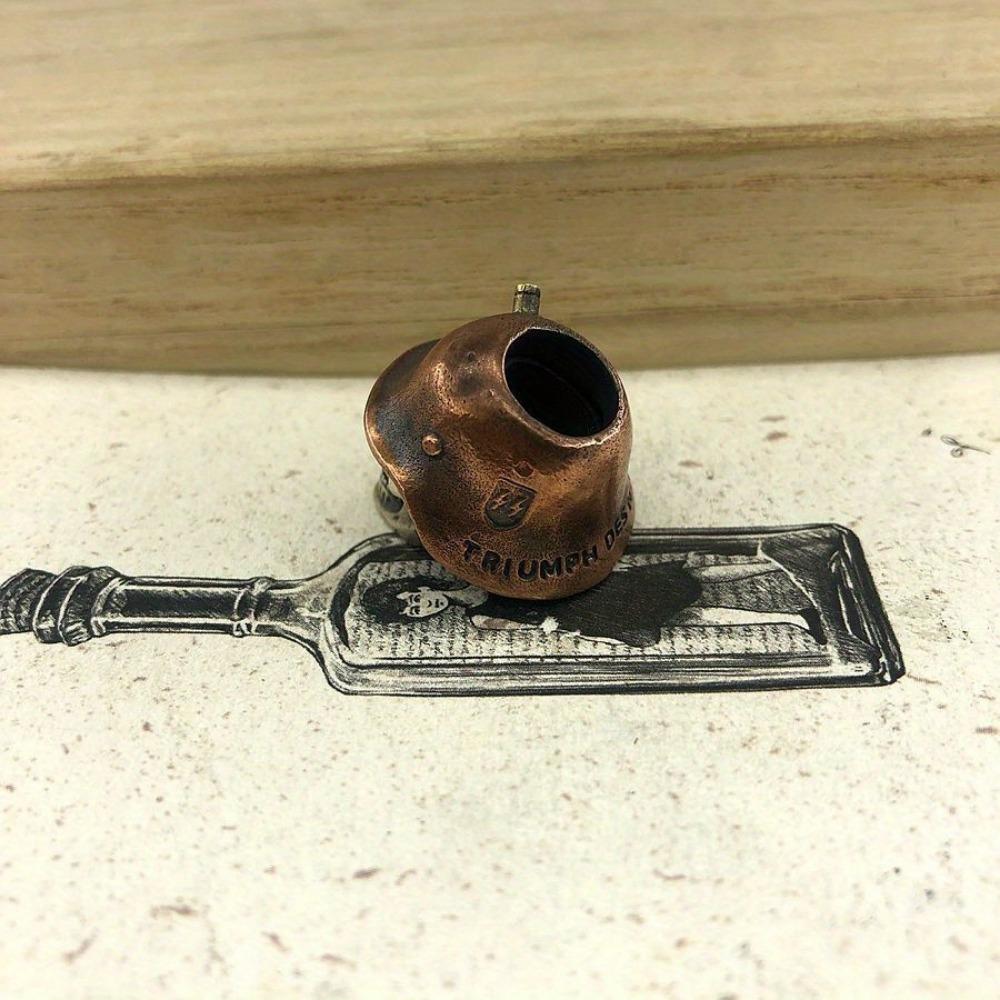Skull Helmet Bullet Vintage Brass Knife Beads EDC Outdoor Pocket Tools Bead Pendant