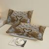 3pcs Gold Swan Couple Fitted Sheet 3D Printed Elegant Style For Couples Flat Sheet With 2 Pillowcases Bedroom Decoration