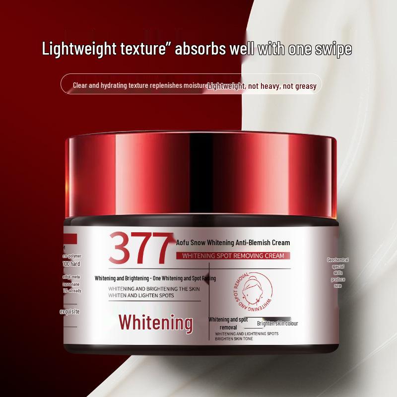 Crème Anti-Taches Blancheur et Hydratante 377 - Soin Visage Hydratant, Non Gras, Non Irritant pour l'Élimination des Taches de Rousseur.