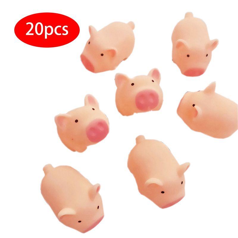 20pcs Adorable Squeeze Pink Pig Stress Relief Toys Perfect For Birthday Gifts