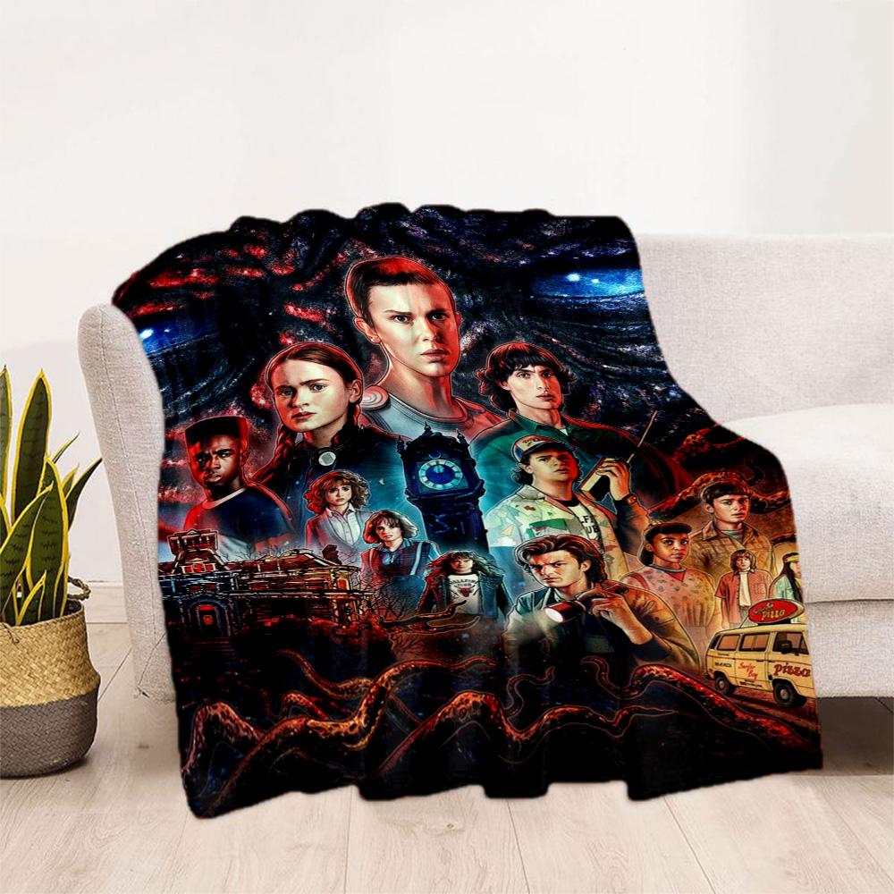 Stranger Things  Blanket Suitable for sofas,travel, living rooms also a good gift for friends and family Suitable for all seasons.