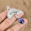 Wedding Gift For Her 925 Silver Natural Chevron Amethyst Gemstone Pendant Fish