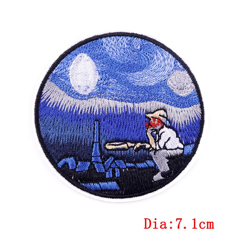 Punk Heart Embroidery Patch Iron On Patches For Clothing Thermoadhesive Patches On Clothes Waves Applique/Patches On Clothes