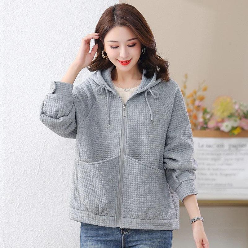 Coat for Women Casual Thickened Cardigan Double Layer Padded Windbreaker Hooded Women Jacket