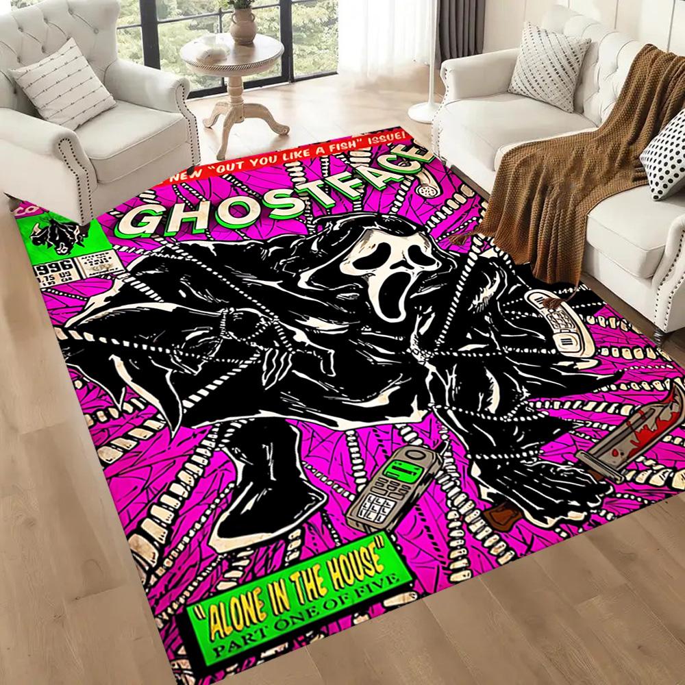 Golden Skull Artwork Floor Mats for Living Room, Bedroom and Room Decoration Are Suitable for Gifts.