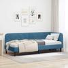 L Shaped Bed Frame Blue 31.5 X 78.7 In (80 X 200 Cm) Velvet
