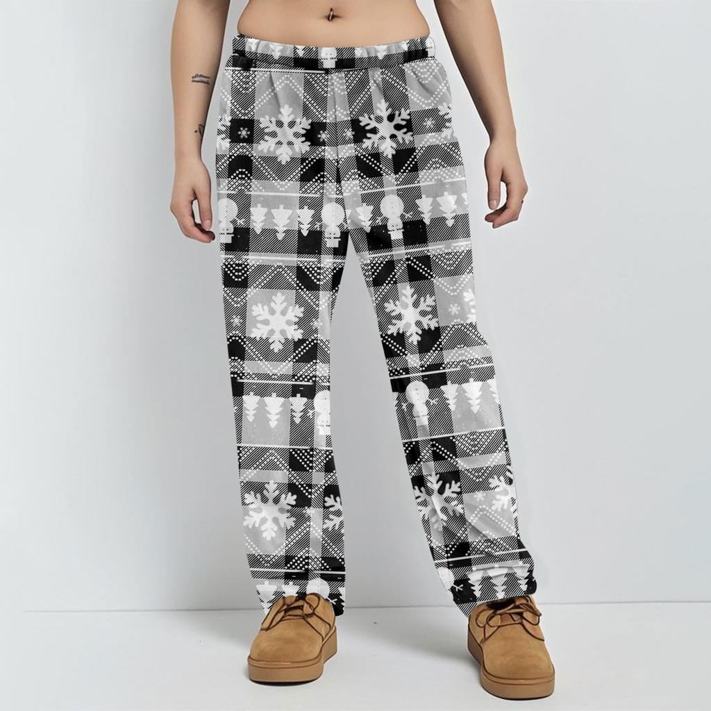 Pajama Pants Sleepwear Casual Drawstring Elastic Waist Pants Comfy Straight Yoga Loose Trousers