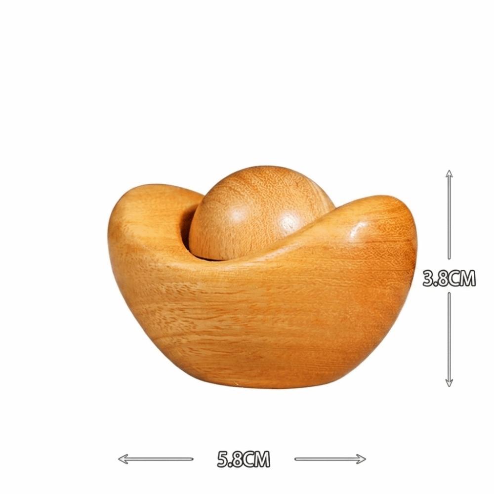 Natural Wood Carved Worry Stone Mini Handheld Handheld Ornament Wooden Keychain Study Use