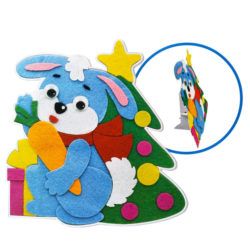 

Набор для изготовления рождественских украшений своими руками: Санта Клаус, Снеговик и Зайчик из нетканого материала