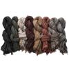 Foulard Rétro Unisexe en Coton et Lin: Rayures Color Block avec Pompons, Style Wasteland pour l'Automne/Hiver