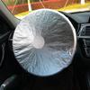 Car Steering Wheel Sun Shade Silver Coated Cloth Steering Wheel Sun Block Heat Protection Sunshade Auto Interior Accessories