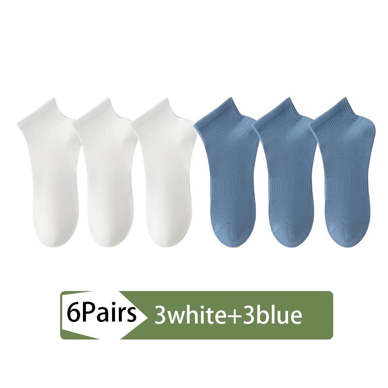 6Pairs High Quality Men Socks Short Combed Cotton Mesh Breathable Odor proof and antibacterial Spring Summer for Male sock New Size EUR38-45