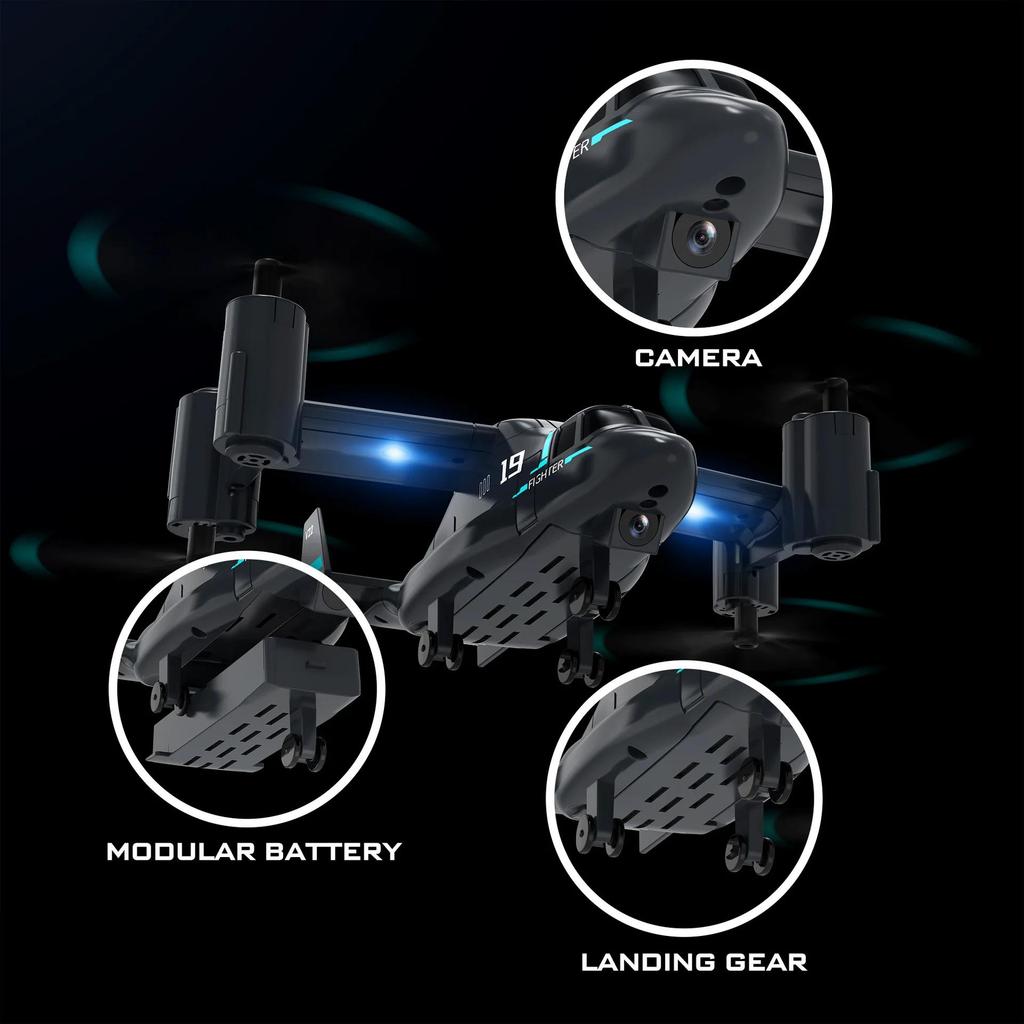 LM19 Fernsteuerungs-Helikopter Drohne 480P Kamera Kampfjet Quadcopter Osprey Flugzeug RC Drohnen für Kinder Spielzeug Geschenke