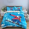 Snowboarding Adventure Poster Set Bedding Set with 1 Duvet Cover 2 Pillowcases Single Double King Queen Gift