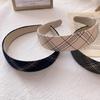 Modernes Kariertes Stirnband Retro Breites Haarband 3 Farben
