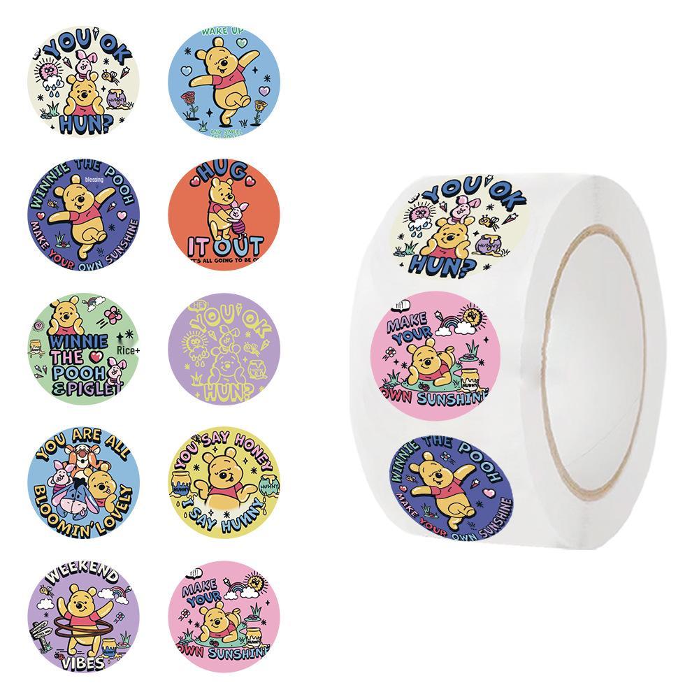 500 Листов Винни-Пух Водонепроницаемые Самоклеящиеся Мультяшные Наклейки WTD076