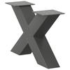 Vidaxl Coffee Table Legs, 2 Pcs, Anthracite, 60X(30-31) Cm, Steel