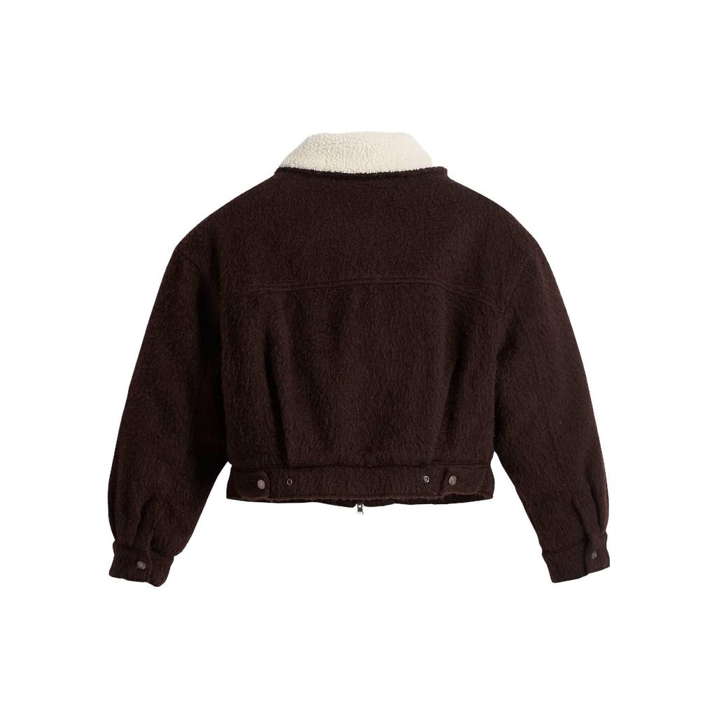 Levis Baby Bubble Laine Sherpa Veste Trucker Veste Femme Noir A6055-0000