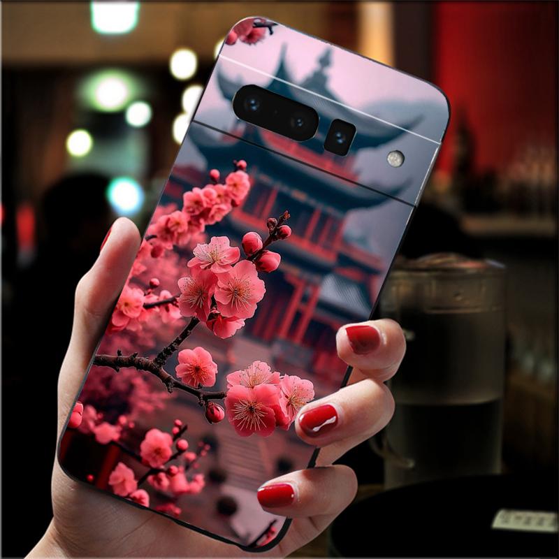 Phone Case For Google Pixel 10 Pro 9 Pro XL 9A 8 7 6 Pro Pixel 8A 7A 6A Pixel 8 7 6 5 Japan Sceneary Cherry Flower Mountain