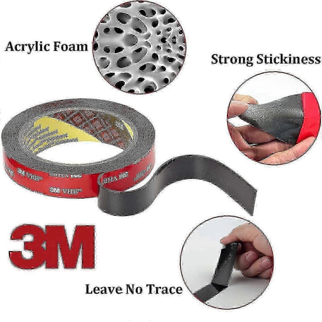 Heavy Duty Waterproof VHB Double-Sided Adhesive Tape, Permanent Mounting Strips for Outdoor Use