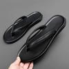 FashionSummer Flip Flop Genuine Leather Men's Slippers Top Brand New Fashion Man Designer Beach Flip-flops Light Comfortable Shoes Men