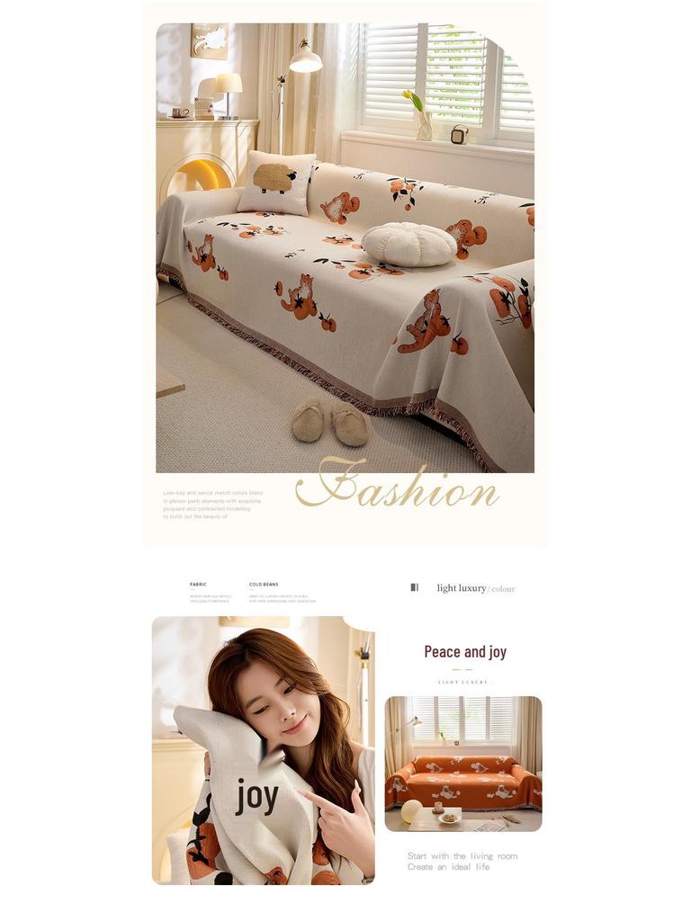 Chenille All-Season Cat Scratch-Resistant Festive Sofa Throw Blanket